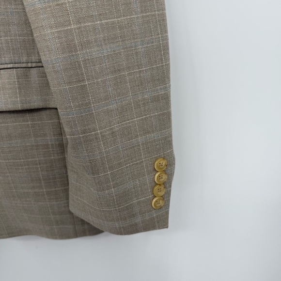 Lauren Ralph Lauren Sport Coat size 42R Jacket Blazer 2 Button gray/tan plaid - Picture 5 of 9